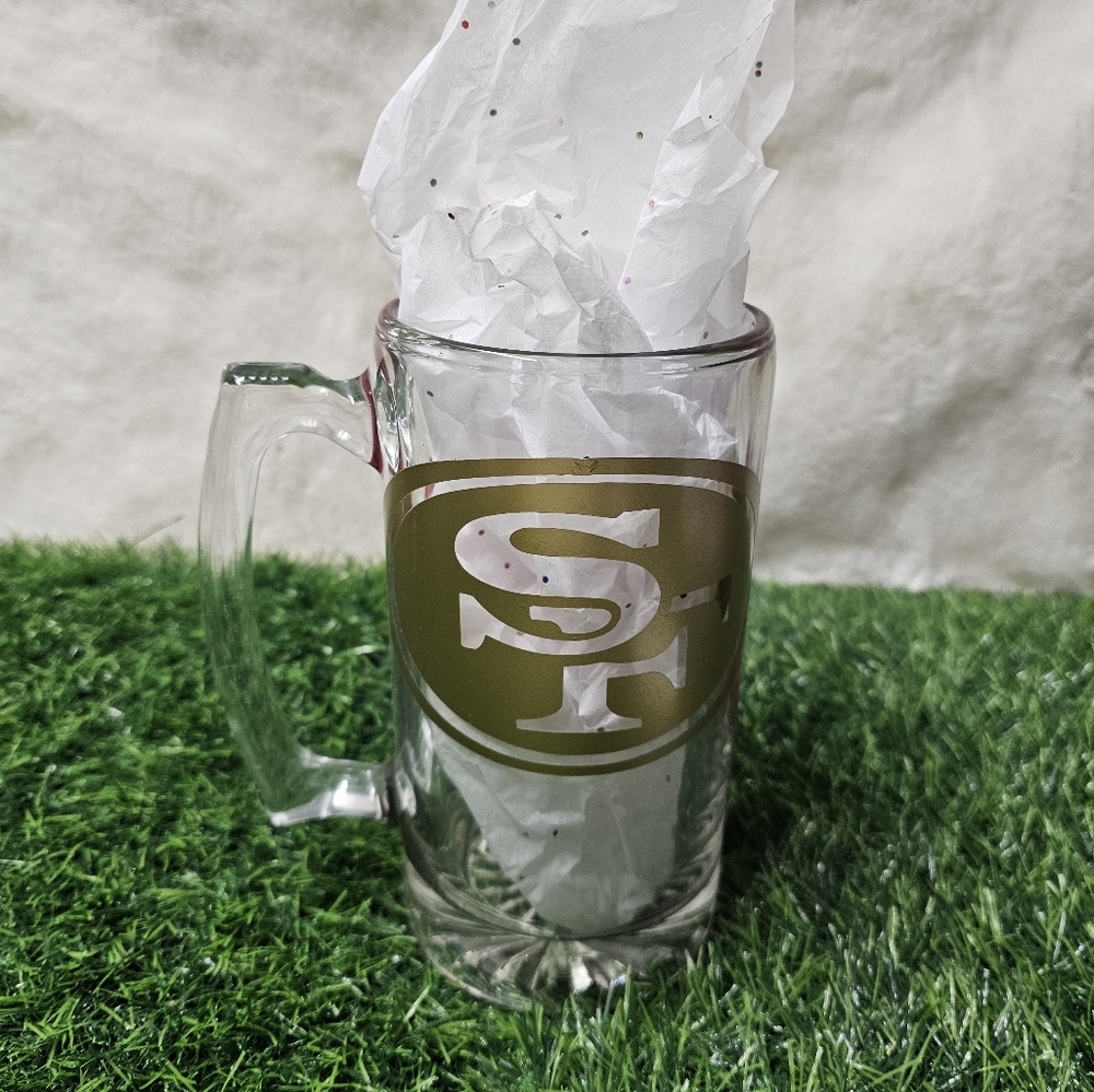 49ers Clear Glass Mug